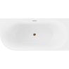 Mexen Mia freestanding corner right bathtub 150 x 75 cm, white/black, rose gold overflow - 52691507575P-60