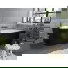Mexen Mia freestanding corner bathtub right 150 x 75 cm, white/black, brushed gun gray overflow - 52691507575P-66