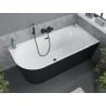 Mexen Mia freestanding corner bath right 150 x 75 cm, white/black, black overflow - 52691507575P-70