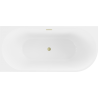 Mexen Mia freestanding corner bath left 160 x 75 cm, white, brushed gold overflow - 52691607500L-55