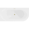 Mexen Mia freestanding corner bathtub left 160 x 75 cm, white, brushed gold overflow - 52691607500L-55