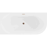 Mexen Mia freestanding left corner bathtub 160 x 75 cm, white, rose gold overflow - 52691607500L-60