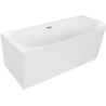 Mexen Mia freestanding left corner bathtub 160 x 75 cm, white, rose gold overflow - 52691607500L-60
