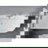 Mexen Mia freestanding left corner bathtub 160 x 75 cm, white, brushed nickel overflow - 52691607500L-97