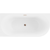 Mexen Mia freestanding corner bathtub left 160 x 75 cm, white/black, overflow rose gold - 52691607575L-60