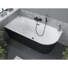 Mexen Mia free-standing corner bathtub left 160 x 75 cm, white/black, black overflow - 52691607575L-70