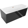 Mexen Mia freestanding corner bathtub left 160 x 75 cm, white/black, overflow rose gold - 52691607575L-60