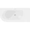 Mexen Mia freestanding right corner bathtub 160 x 75 cm, white/black, chrome drain - 52691607575P-01