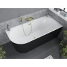 Mexen Mia free-standing corner bathtub right 160 x 75 cm, white/black, brushed gold overflow - 52691607575P-55