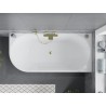 Mexen Mia free-standing corner bathtub right 160 x 75 cm, white/black, brushed gold overflow - 52691607575P-55