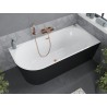 Mexen Mia freestanding corner bathtub right 160 x 75 cm, white/black, overflow rose gold - 52691607575P-60