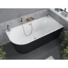 Mexen Mia freestanding corner bathtub right 160 x 75 cm, white/black, rose gold overflow - 52691607575P-60