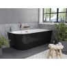 Mexen Mia freestanding corner bathtub right 160 x 75 cm, white/black, overflow rose gold - 52691607575P-60