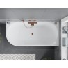 Mexen Mia freestanding corner bathtub right 160 x 75 cm, white/black, overflow rose gold - 52691607575P-60