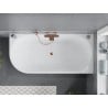 Mexen Mia freestanding corner bathtub right 160 x 75 cm, white/black, rose gold overflow - 52691607575P-60