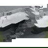 Mexen Mia freestanding right corner bathtub 160 x 75 cm, white/black, brushed gun gray overflow - 52691607575P-66