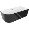 Mexen Mia free-standing corner bathtub right 160 x 75 cm, white/black, black overflow - 52691607575P-70