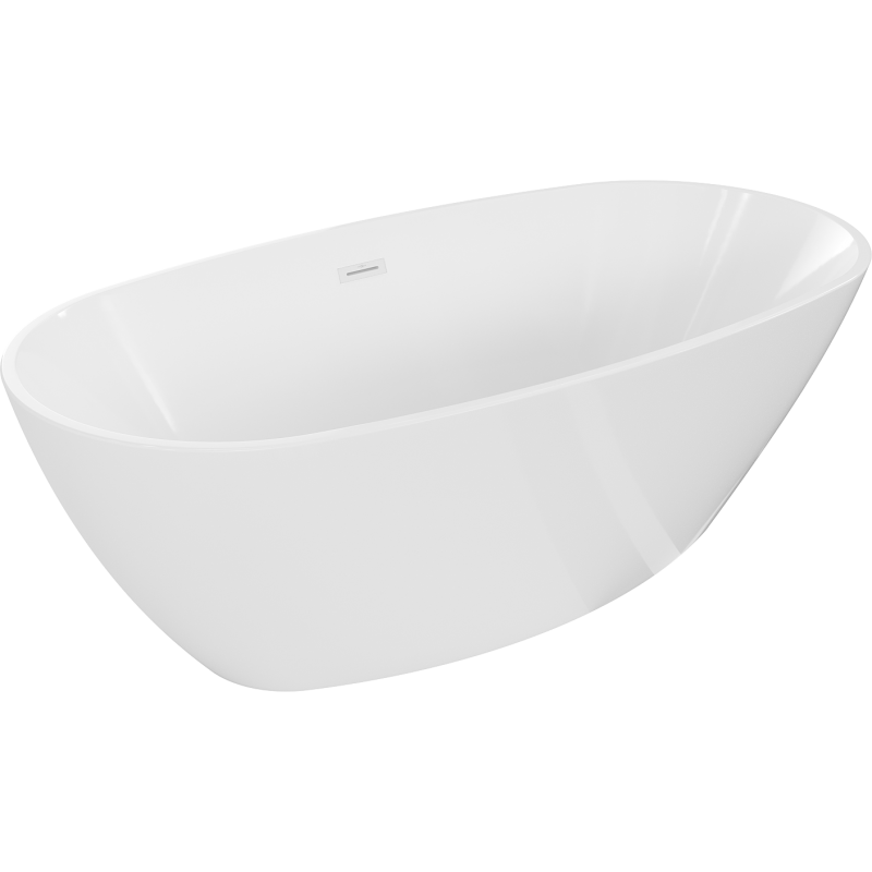 Mexen Eris freestanding bathtub 155 x 80 cm, white, white overflow - 53441558000-20