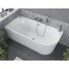 Mexen Mia freestanding corner bathtub left 67 x 31 inches, white, chrome overflow - 52691708000L-01