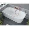 Mexen Mia freestanding corner bathtub left 67 x 31.5 inches, white, rose gold overflow - 52691708000L-60