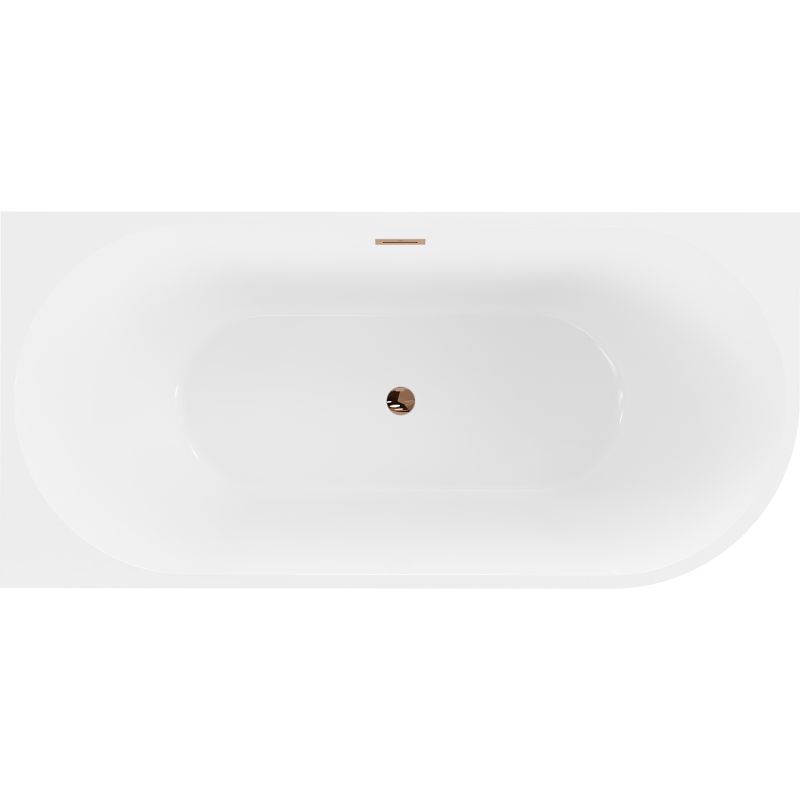Mexen Mia freestanding corner bathtub left 170 x 80 cm, white, rose gold overflow - 52691708000L-60
