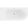 Mexen Mia freestanding corner bathtub left 170 x 80 cm, white, brushed copper overflow - 52691708000L-65