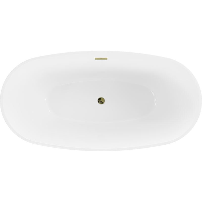 Mexen Eris freestanding bathtub 155 x 80 cm, white, overflow gold - 53441558000-50