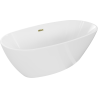 Mexen Eris freestanding bathtub 155 x 80 cm, white, gold overflow - 53441558000-50