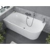 Mexen Mia freestanding corner left bathtub 170 x 80 cm, white, overflow gun gray brushed - 52691708000L-66