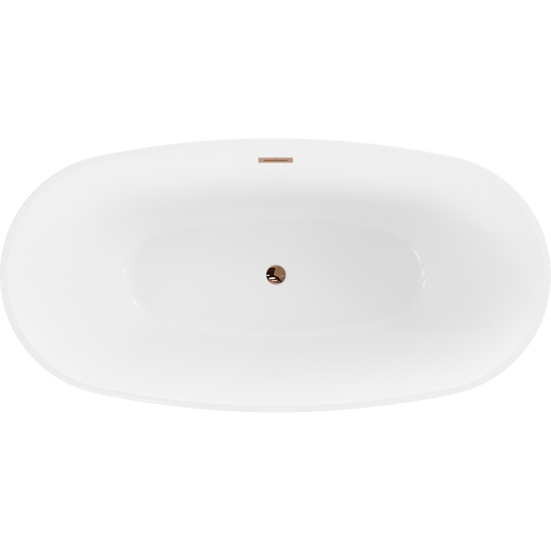 Mexen Eris freestanding bathtub 155 x 80 cm, white, overflow rose gold - 53441558000-60