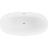 Mexen Eris freestanding bathtub 155 x 80 cm, white, pink gold overflow - 53441558000-60