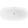 Mexen Eris freestanding bathtub 155 x 80 cm, white, brushed gun gray overflow - 53441558000-66