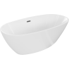 Mexen Eris freestanding bathtub 155 x 80 cm, white, brushed gun gray overflow - 53441558000-66