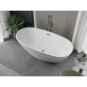 Mexen Eris freestanding bath 155 x 80 cm, white, gun metal overflow - 53441558000-95