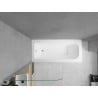 Mexen Vega rectangular bathtub 160 x 70 cm with panels and a 1-wing screen 70 cm, Transparent, Chrome - 550116070X9007010100