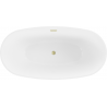 Mexen Eris freestanding bath 155 x 80 cm, white/black, brushed gold overflow - 53441558075-55