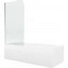 Mexen Vega rectangular bathtub 160 x 70 cm with panels and a 1-wing screen 70 cm, Transparent, Chrome - 550116070X9007010100