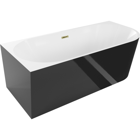 Mexen Mia left corner freestanding bathtub 170 x 80 cm, white/black, gold overflow - 52691708075L-50
