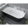 Mexen Mia free-standing corner bathtub left 170 x 80 cm, white/black, white overflow - 52691708075L-20