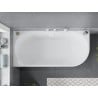Mexen Mia free-standing corner bathtub left 170 x 80 cm, white/black, white overflow - 52691708075L-20