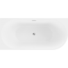 Mexen Mia freestanding corner bath left 170 x 80 cm, white/black, chrome overflow - 52691708075L-01