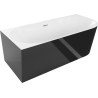 Mexen Mia freestanding corner bath left 170 x 80 cm, white/black, chrome overflow - 52691708075L-01