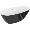 Mexen Eris freestanding bathtub 155 x 80 cm, white/black, brushed copper overflow - 53441558075-65