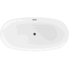 Mexen Eris free-standing bathtub 155 x 80 cm, white/black, black overflow - 53441558075-70