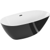 Mexen Eris freestanding bath 155 x 80 cm, white/black, black overflow - 53441558075-70