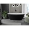 Mexen Eris free-standing bathtub 155 x 80 cm, white/black, black overflow - 53441558075-70