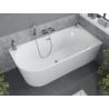 Mexen Mia freestanding corner right bathtub 170 x 80 cm, white, chrome overflow - 52691708000P-01