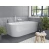 Mexen Mia right corner freestanding bathtub 170 x 80 cm, white, white overflow - 52691708000P-20