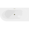 Mexen Mia freestanding corner right bathtub 170 x 80 cm, white, overflow gold - 52691708000P-50