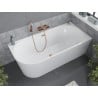Mexen Mia freestanding corner bathtub right 170 x 80 cm, white, brushed copper overflow - 52691708000P-65